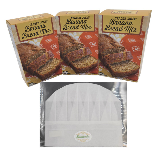 Banana Bread Mix Bundle Includes 3 15 Oz Boxes Trader's Joe's Banana Bread Mix and a Sunivale Chef Hat Each Box Makes 1 Loaf!